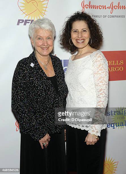 National PFLAG President Jean Hodges and author Leslea Newman attend the 7th Annual PFLAG National Straight For Equality Awards Gala at The New York...