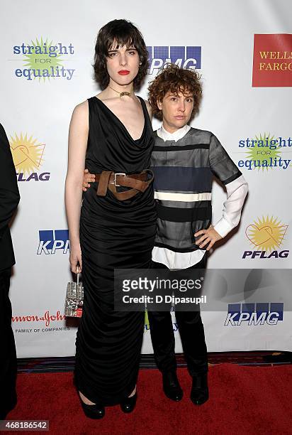 Hari Nef and producer Jill Soloway attend the 7th Annual PFLAG National Straight For Equality Awards Gala at The New York Marriott Marquis on March...