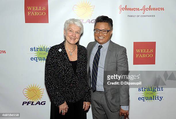 National PFLAG President Jean Hodges and actor Alec Mapa attend the 7th Annual PFLAG National Straight For Equality Awards Gala at The New York...