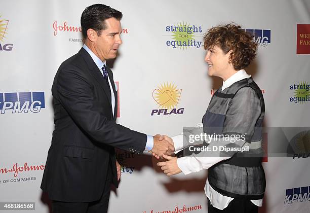 Ambassador for Inclusion Billy Bean and producer Jill Soloway attend the 7th Annual PFLAG National Straight For Equality Awards Gala at The New York...