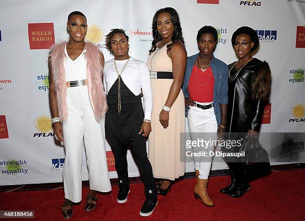 The Prancing Elites from Oxygen's "The Prancing Elites Project" attend the 7th Annual PFLAG National Straight For Equality Awards Gala at The New...