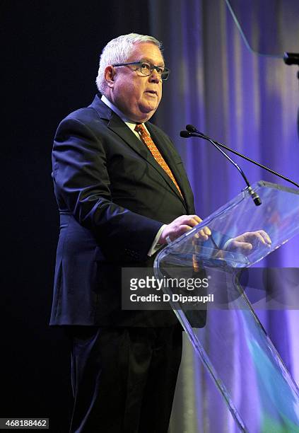 Of Wells Fargo Tim Hanlon speaks onstage at the 7th Annual PFLAG National Straight For Equality Awards Gala at The New York Marriott Marquis on March...