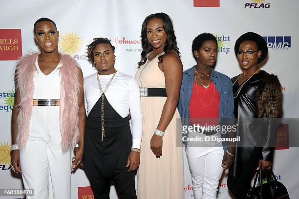 The Prancing Elites from Oxygen's "The Prancing Elites Project" attend the 7th Annual PFLAG National Straight For Equality Awards Gala at The New...