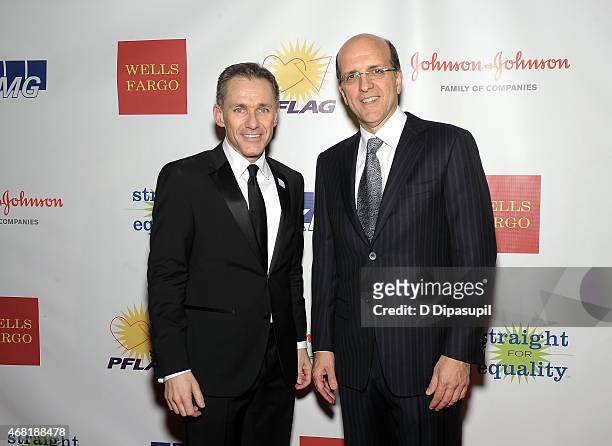 National Executive Director Jody M. Huckaby and Jorge Mesquita attend the 7th Annual PFLAG National Straight For Equality Awards Gala at The New York...