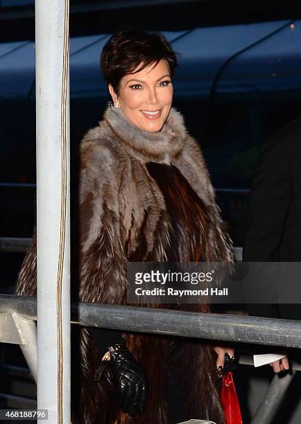 Kris Jenner is seen at the Chanel yacht party at Chelsea Pier on March 30, 2015 in New York City.