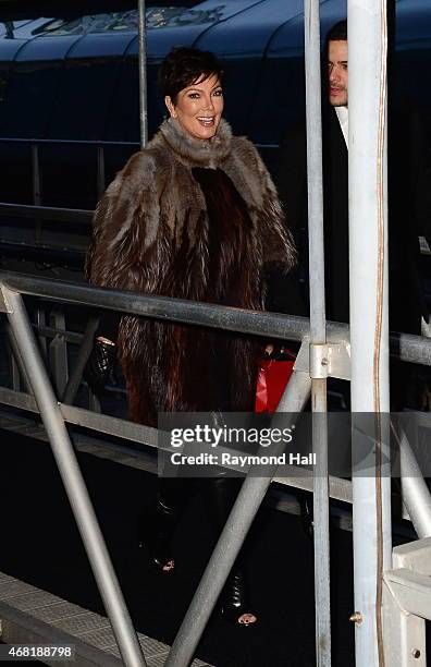 Kris Jenner is seen at the Chanel yacht party at Chelsea Pier on March 30, 2015 in New York City.