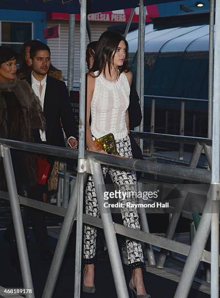 Model Kendall Jenner and Kris Jenner are seen Chanel Party on Yacht at Chelsea Pier on March 30, 2015 in New York City.