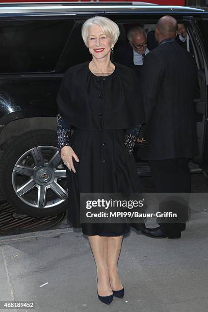 Helen Mirren arriving for the New York premiere of Woman in Gold on March 30, 2015 in New York City.