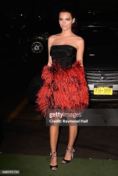 Actress Emily Ratajkowski is seen at the Chanel yacht party at Chelsea Pier March 30, 2015 in New York City.