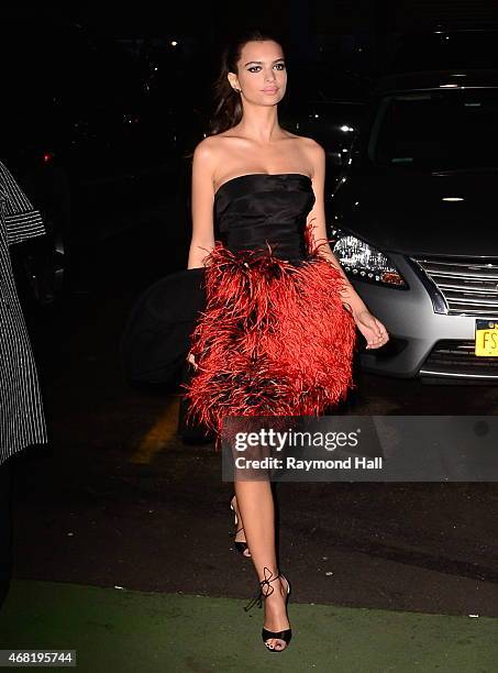 Actress Emily Ratajkowski is seen at the Chanel yacht party at Chelsea Pier March 30, 2015 in New York City.