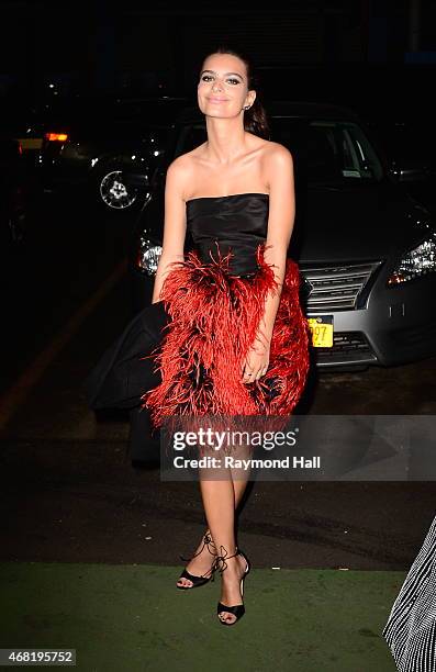 Actress Emily Ratajkowski is seen at the Chanel yacht party at Chelsea Pier March 30, 2015 in New York City.