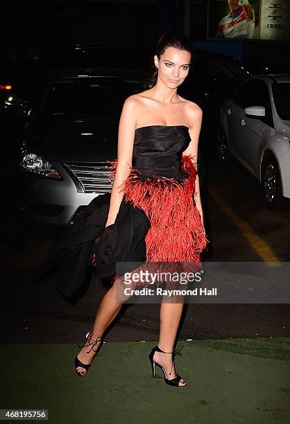 Actress Emily Ratajkowski is seen at the Chanel yacht party at Chelsea Pier March 30, 2015 in New York City.