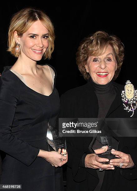 Honoree Sarah Paulson and Honoree Fran Weissler pose at the 2015 MCC Theater Miscast Gala honoring Sarah Paulson & Fran Weissler at The Hammerstein...