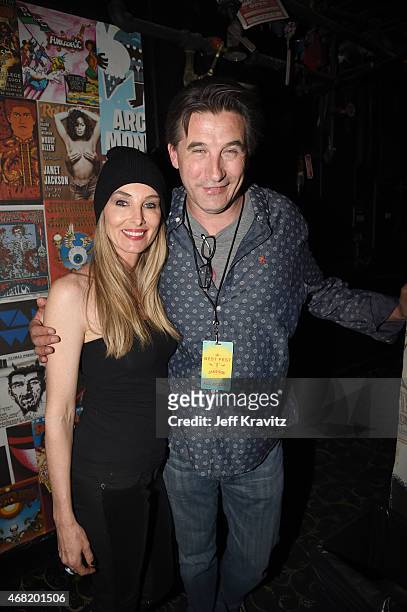 Chynna Phillips and Billy Baldwin backstage at Brian Fest: A Night To Celebrate The Music Of Brian Wilson at The Fonda Theatre on March 30, 2015 in...