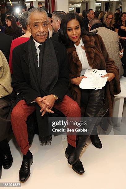 Rev. Al Sharpton and Aisha Mcshaw attend the Ralph Rucci fashion show during Mercedes-Benz Fashion Week Fall 2014 on February 9, 2014 in New York...