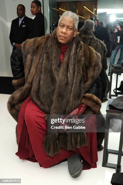 Fashion editor Andre Leon Talley attends the Ralph Rucci fashion show during Mercedes-Benz Fashion Week Fall 2014 on February 9, 2014 in New York...