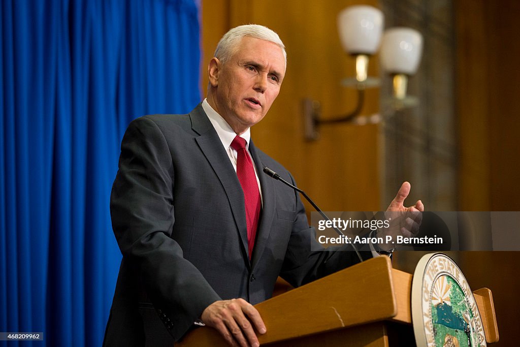 Indiana Gov. Mike Pence Holds Press Conference