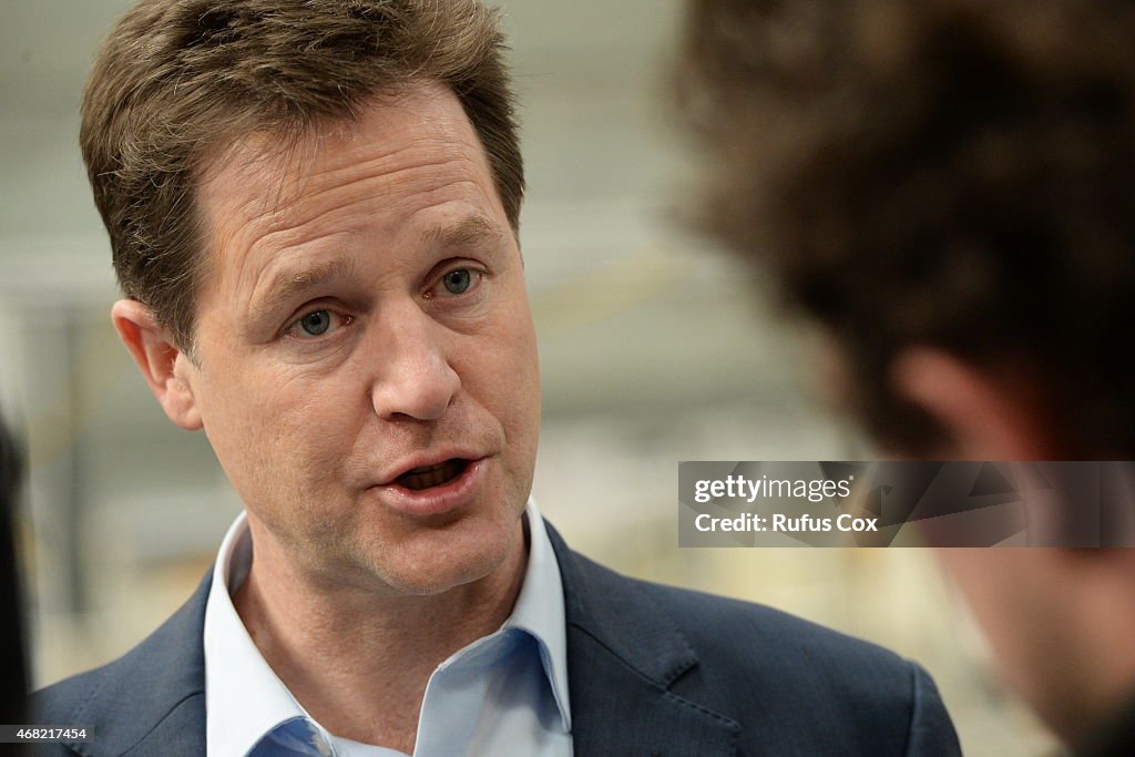 Nick Clegg Joins The Welsh Liberal Democrats For Manufacturing Visit