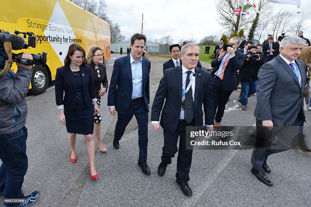 Nick Clegg Joins The Welsh Liberal Democrats For Manufacturing Visit