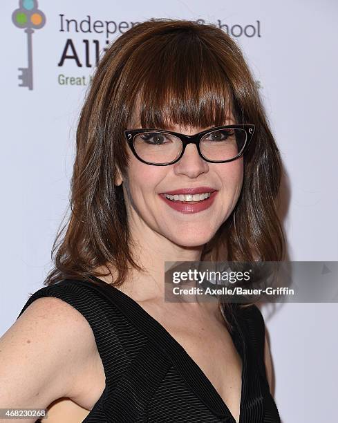 Singer Lisa Loeb arrives at The Independent School Alliance For Minority Affairs Impact Awards Dinner at Four Seasons Hotel Los Angeles at Beverly...