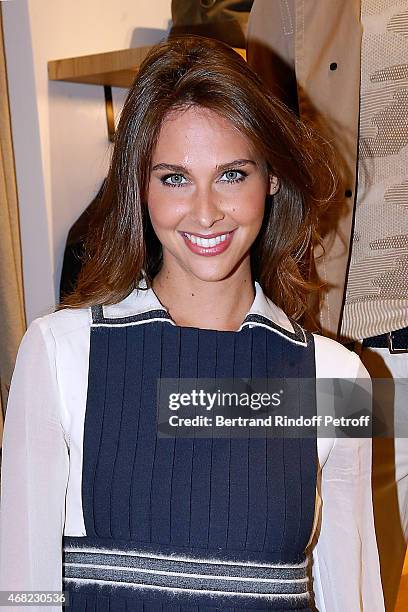 Journalist Ophelie Meunier attends the Tommy Hilfiger Boutique Opening at Boulevard Capucines on March 31, 2015 in Paris, France.