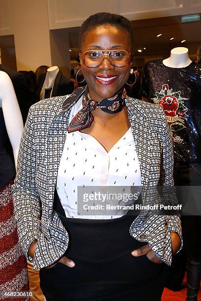 Journalist Aline Afanoukoe attends the Tommy Hilfiger Boutique Opening at Boulevard Capucines on March 31, 2015 in Paris, France.