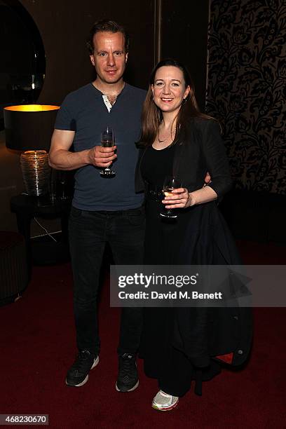 Geoffrey Streatfeild and Josie Rourke attend the "My Night With Reg" 21st Birthday Gala at The Apollo Theatre on March 31, 2015 in London, England.