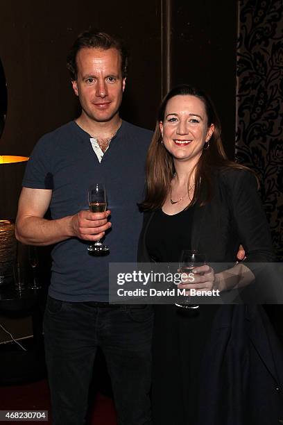 Geoffrey Streatfeild and Josie Rourke attend the "My Night With Reg" 21st Birthday Gala at The Apollo Theatre on March 31, 2015 in London, England.