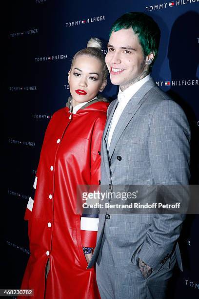 Richard Hilfiger and Singer Rita Ora attend the Tommy Hilfiger Boutique Opening at Boulevard Capucines on March 31, 2015 in Paris, France.