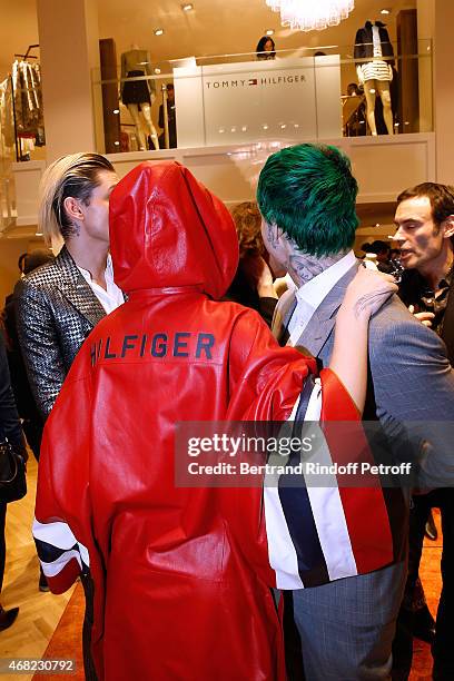 Richard Hilfiger and Singer Rita Ora attend the Tommy Hilfiger Boutique Opening at Boulevard Capucines on March 31, 2015 in Paris, France.