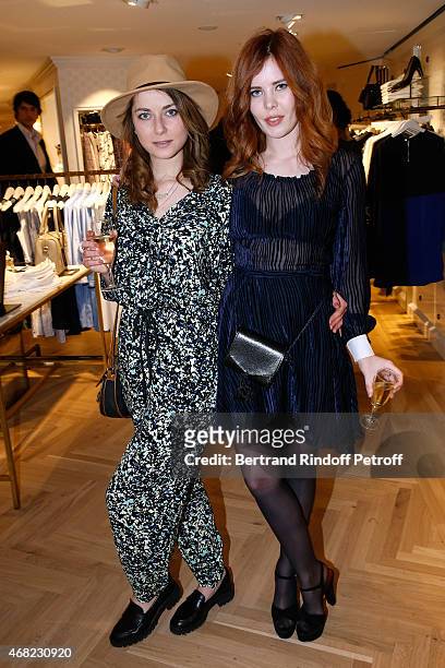 Camille Weber and actress Lou Lesage attend the Tommy Hilfiger Boutique Opening at Boulevard Capucines on March 31, 2015 in Paris, France.