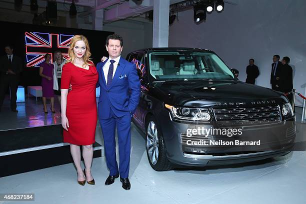 Emmy® nominated actress Christina Hendricks and Gerry McGovern, Design Director and Chief Creative Officer, Land Rover, with the Range Rover...