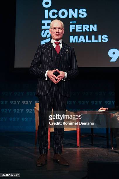 Tim Gunn speaks at 92nd Street Y Presents: An evening with Tim Gunn and Fern Mallis at 92nd Street Y on March 31, 2015 in New York City.