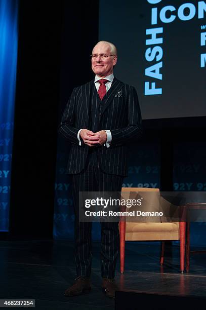 Tim Gunn speaks at 92nd Street Y Presents: An evening with Tim Gunn and Fern Mallis at 92nd Street Y on March 31, 2015 in New York City.
