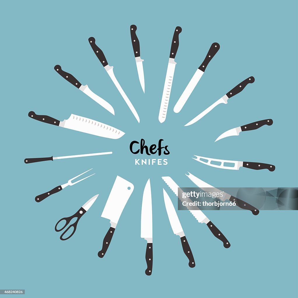 Chefs kitchen knifes