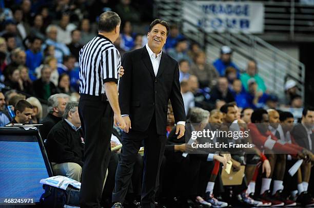 Head coach Steve Lavin of the St. John's Red Storm reacts to a call during their game against the Creighton Bluejays at CenturyLink Center on January...