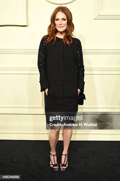 Actress Julianne Moore attends the CHANEL Paris-Salzburg 2014/15 Metiers d'Art Collection in New York City at the Park Avenue Armory on March 31,...