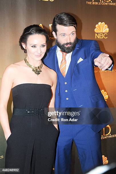 Actors Claire Cooper and Emmett Scanlan attend the 'A.D. The Bible Continues' New York Premiere Reception at The Highline Hotel on March 31, 2015 in...