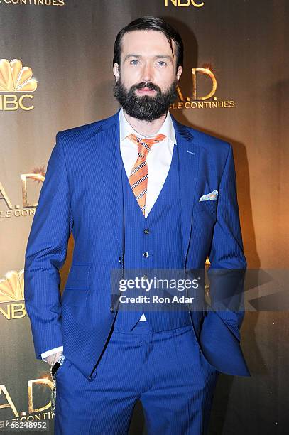 Actor Emmett Scanlan attends the 'A.D. The Bible Continues' New York Premiere Reception at The Highline Hotel on March 31, 2015 in New York City.