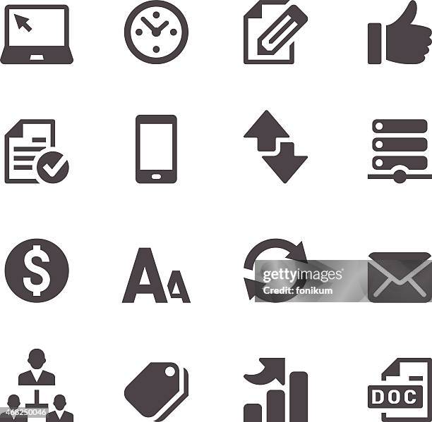 ilustrações, clipart, desenhos animados e ícones de conjunto de ícones web - atualização de software