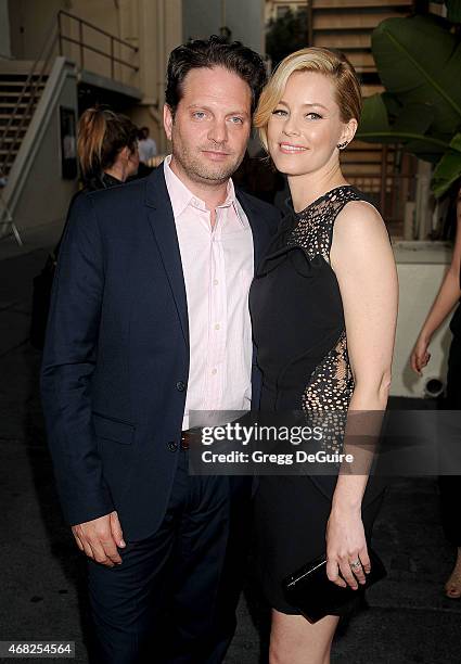 Actress Elizabeth Banks and husband Max Handelman arrive at the Los Angeles premiere of Hulu's "Resident Advisors" at Sherry Lansing Theatre at...
