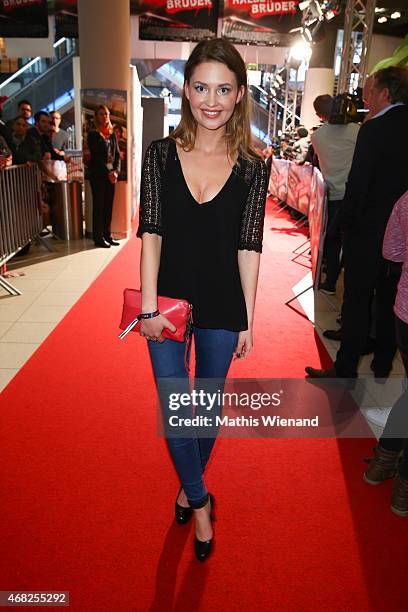 Amrei Haardt attends the German premiere of the film 'Halbe Brueder' at Cinedome Mediapark on March 31, 2015 in Cologne, Germany.