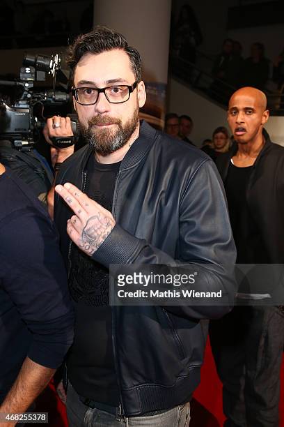 Sido attends the German premiere of the film 'Halbe Brueder' at Cinedome Mediapark on March 31, 2015 in Cologne, Germany.