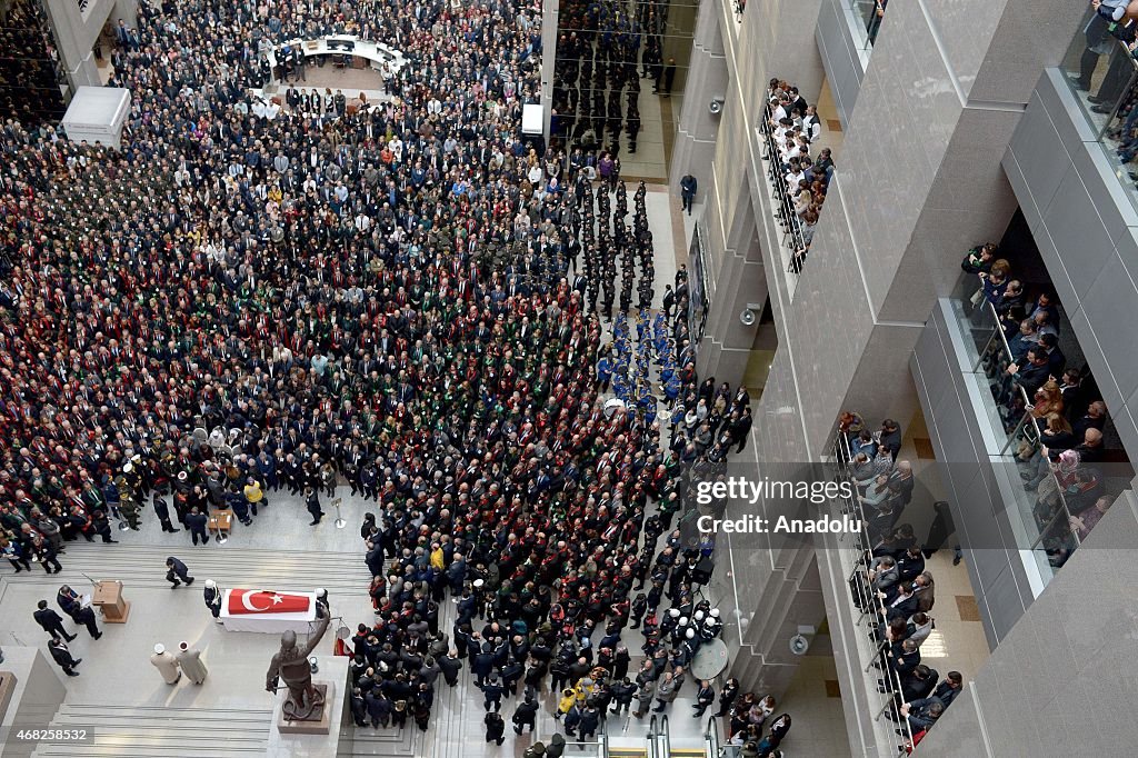 Funeral ceremony for Turkish prosecutor at Istanbul courthouse