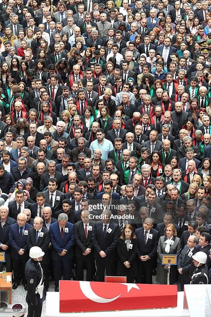 Funeral ceremony for Turkish prosecutor at Istanbul courthouse