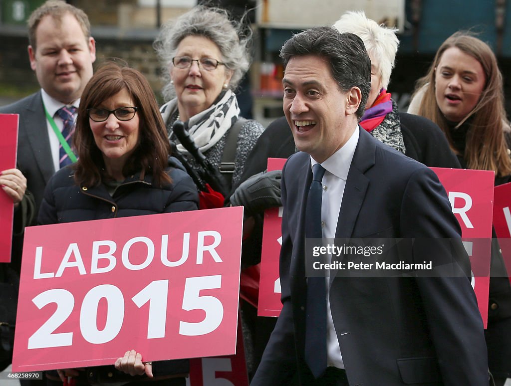 Ed Miliband Tours The North West During The General Election