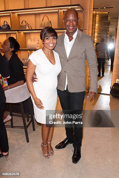Kathy Rodriguez and Sheldon Mathis attend the Max Mara and National YoungArts celebration on March 31, 2015 in Miami, Florida.