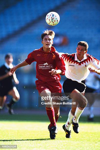 Francesco Totti in action during a match between Roma and Foggia on September 4, 1994 in Rome, Italy.