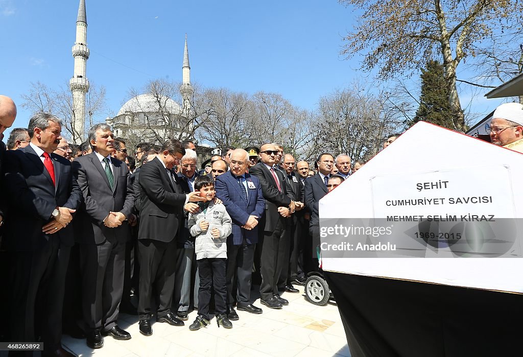 Funeral ceremony for Turkish prosecutor at Eyup Sultan Mosque
