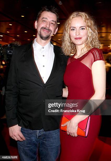 Alex Silva and Nina Hoss attend the Opening Party - 64th Berlinale International Film Festival at Berlinale Palast on February 06, 2014 in Berlin,...